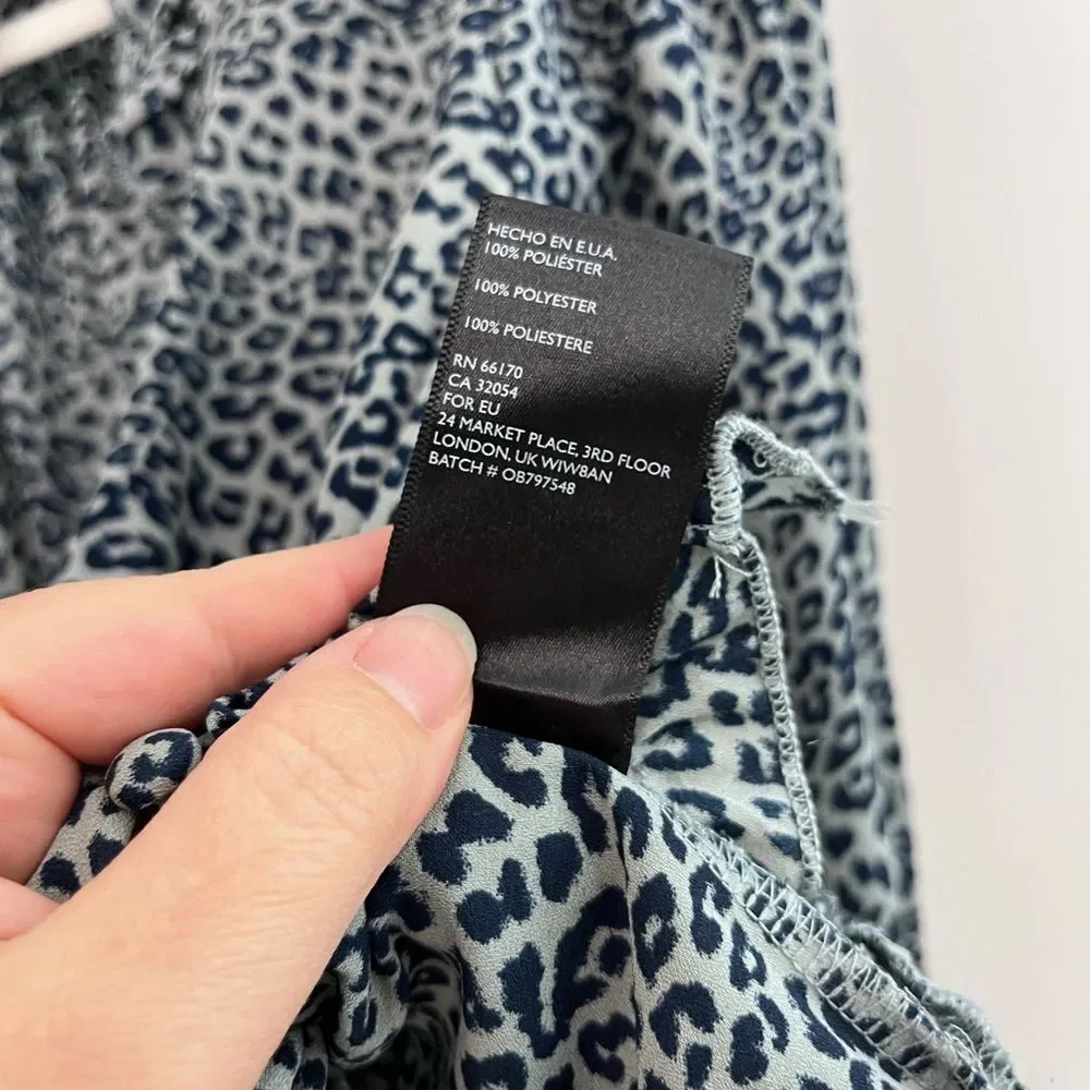 Free People Animal Print Blouse Size Medium